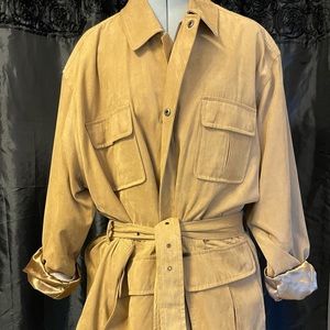 Military faux suede coat